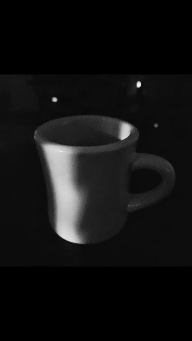 My morning coffee on the table in front of me just now.